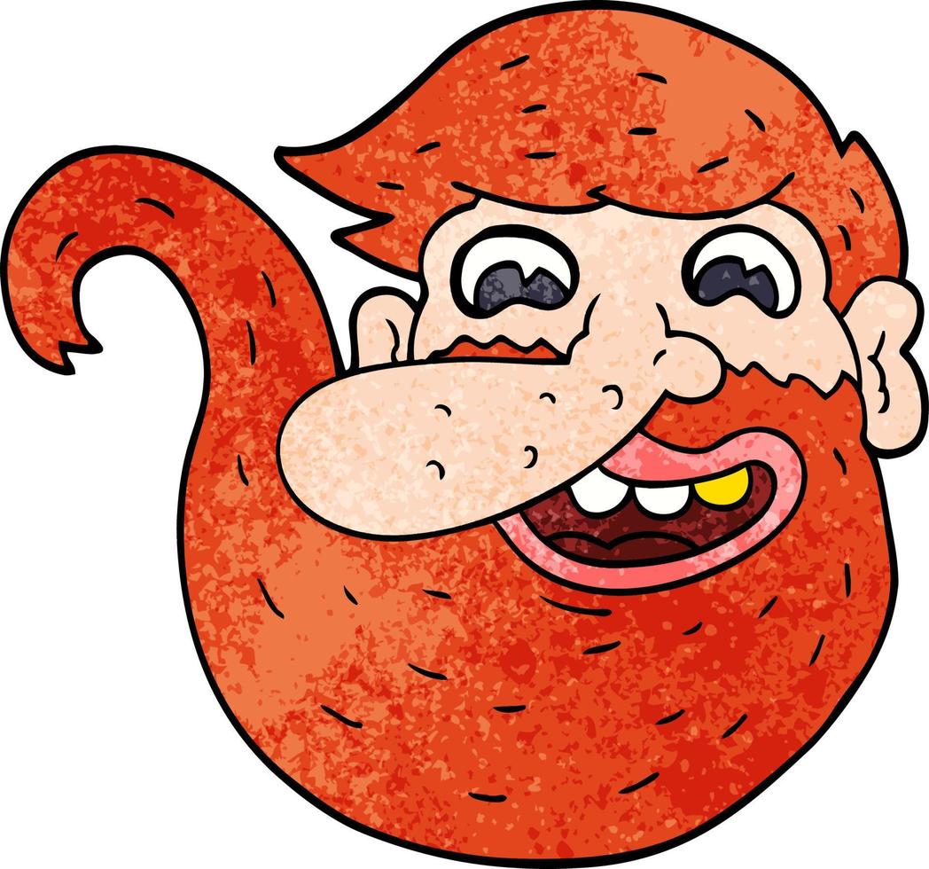cartoon doodle man with ginger beard vector