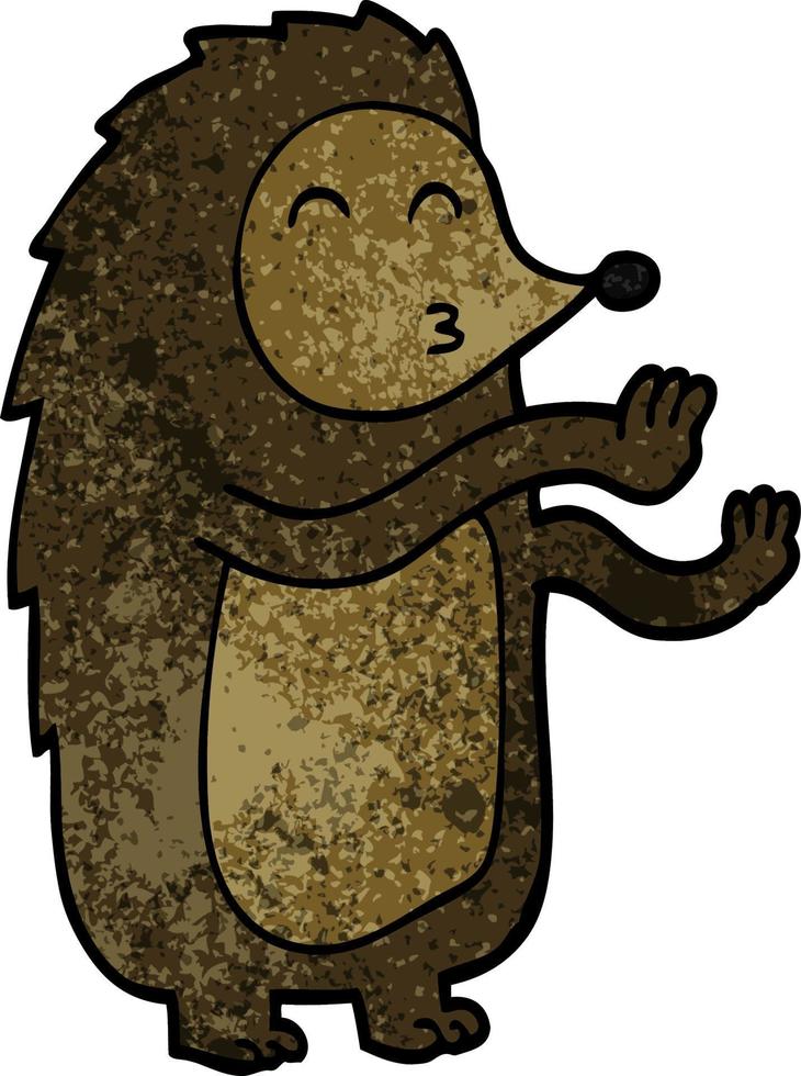 cartoon doodle dancing hedgehog vector