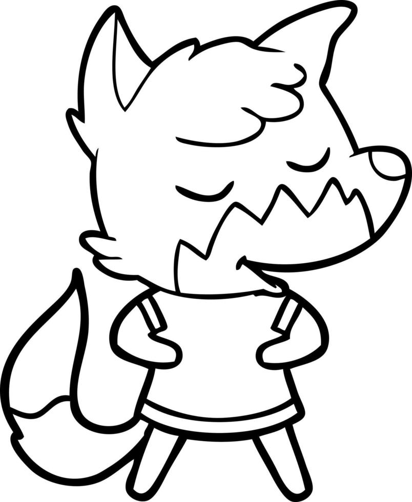 friendly cartoon fox vector