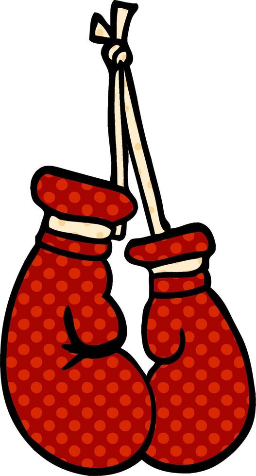 cartoon doodle boxing gloves vector
