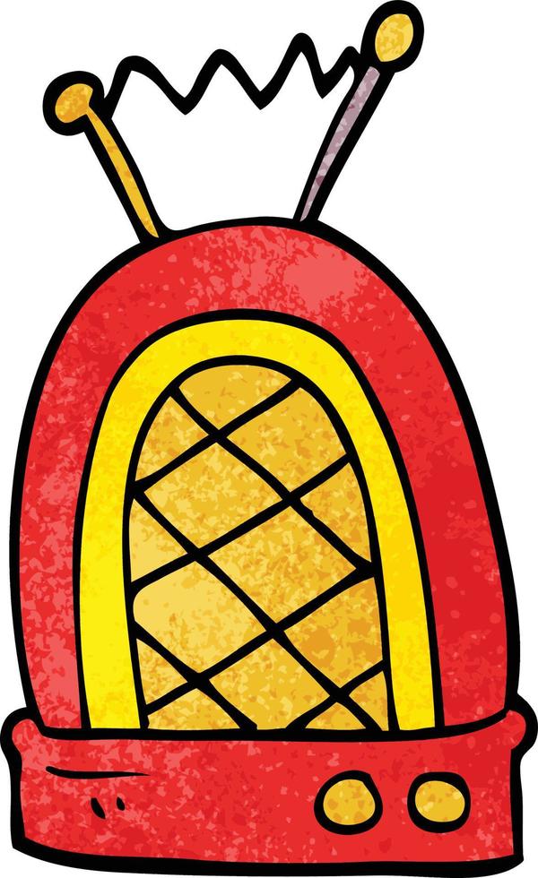 cartoon doodle retro radio vector