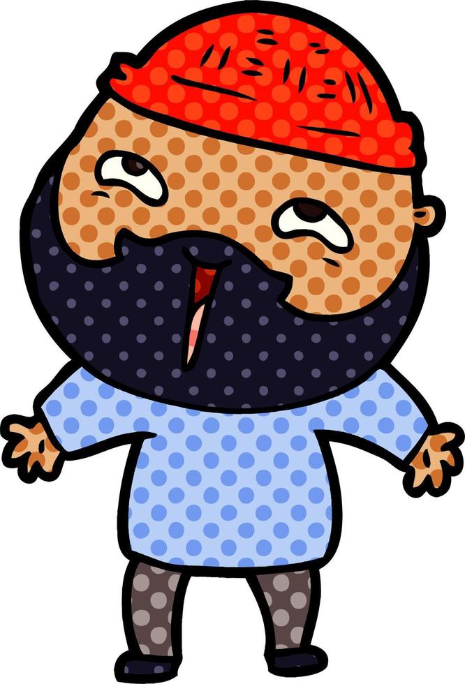 cartoon happy bearded man vector