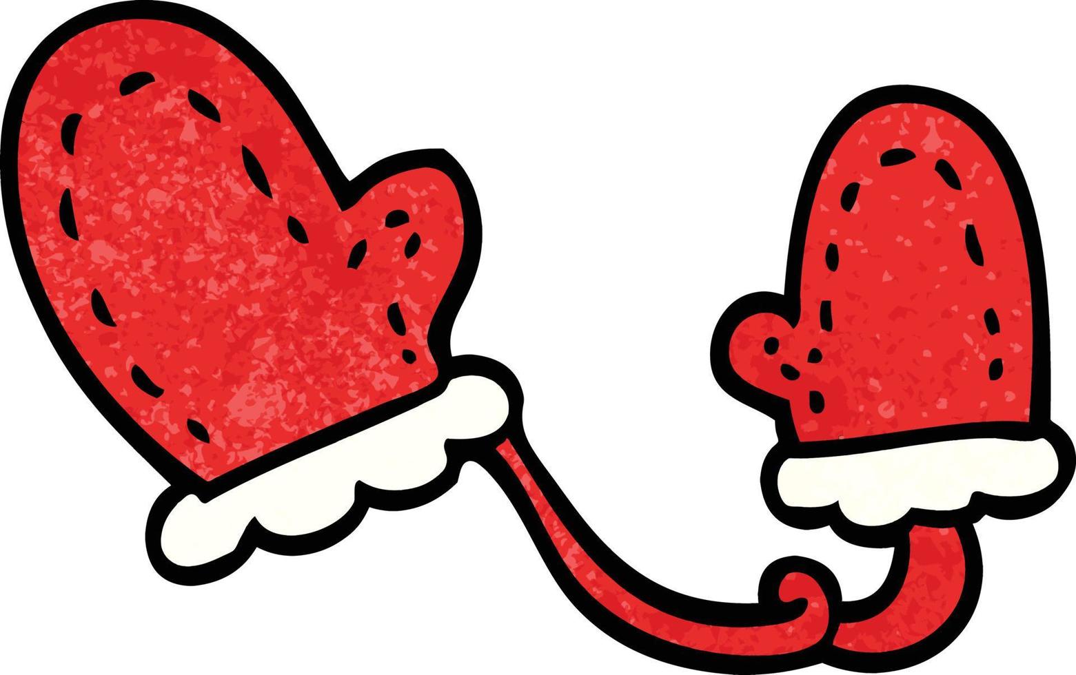 cartoon doodle mittens vector