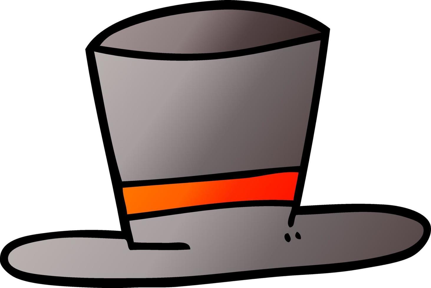 cartoon doodle top hat vector