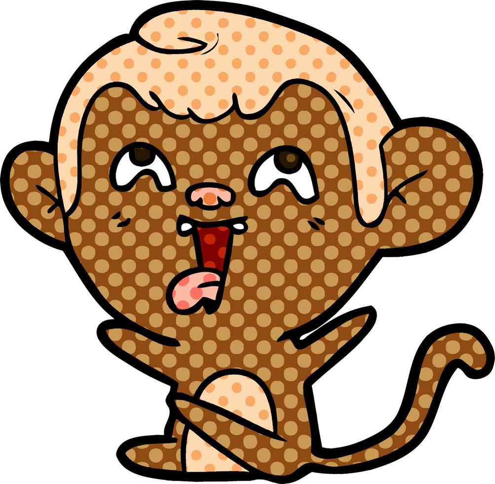 crazy cartoon monkey vector