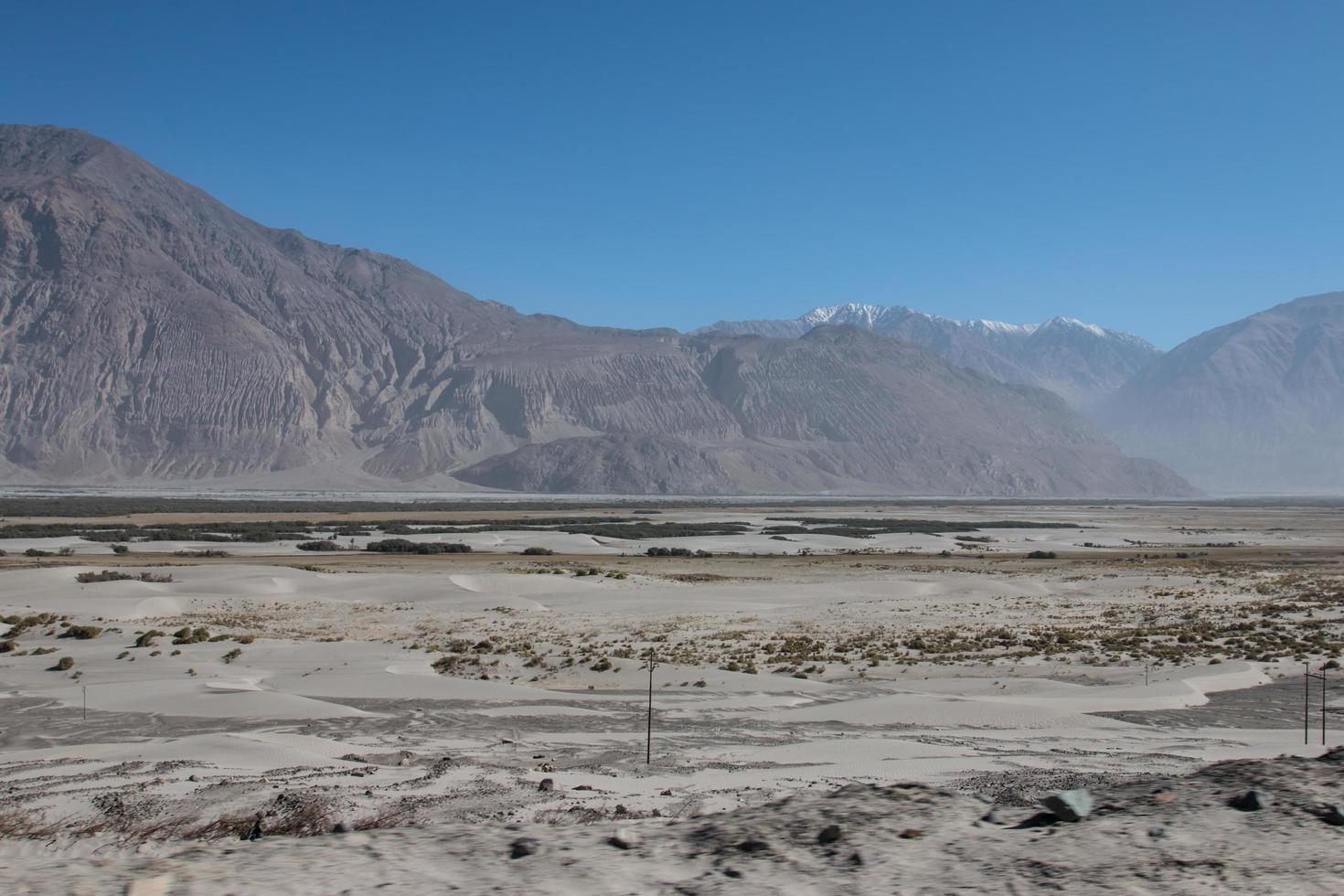 mountain and little desert view in Leh, India photo