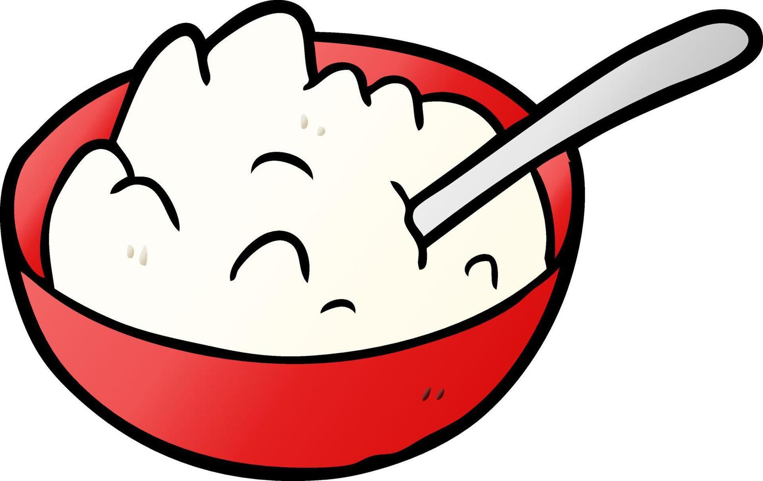 cartoon bowl of porridge vector