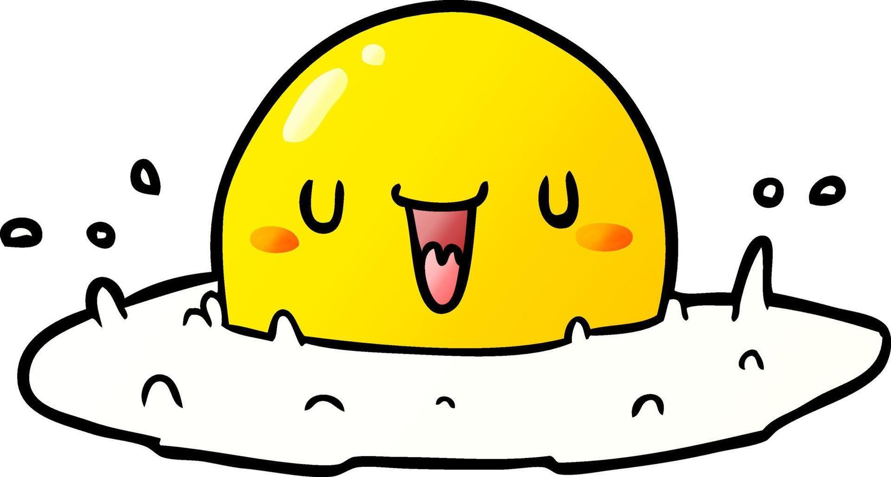 cartoon happy egg vector