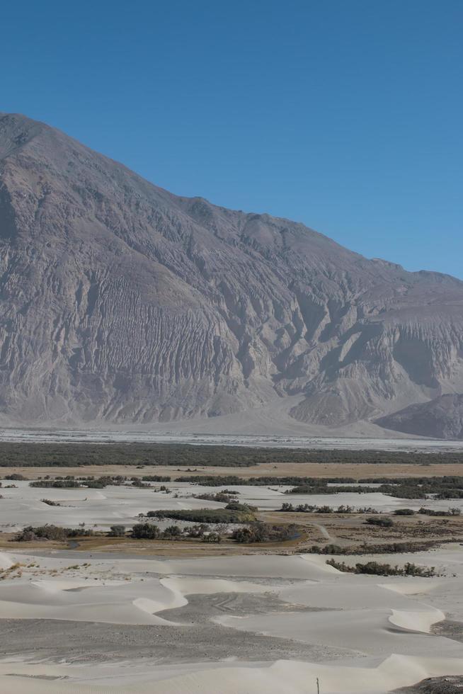 vista a la montaña y al pequeño desierto en leh, india foto