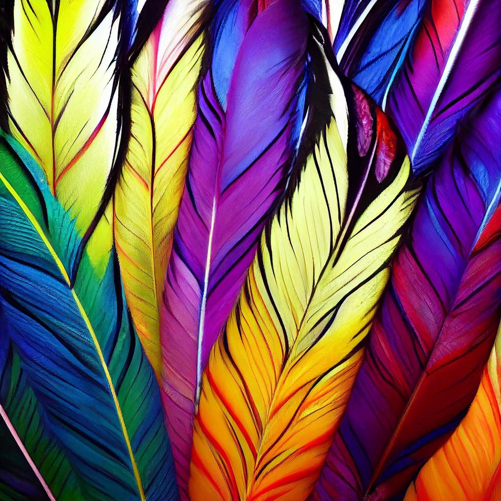 fairy birds of multi-colored feathers as a background photo