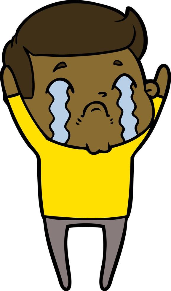 cartoon man crying vector