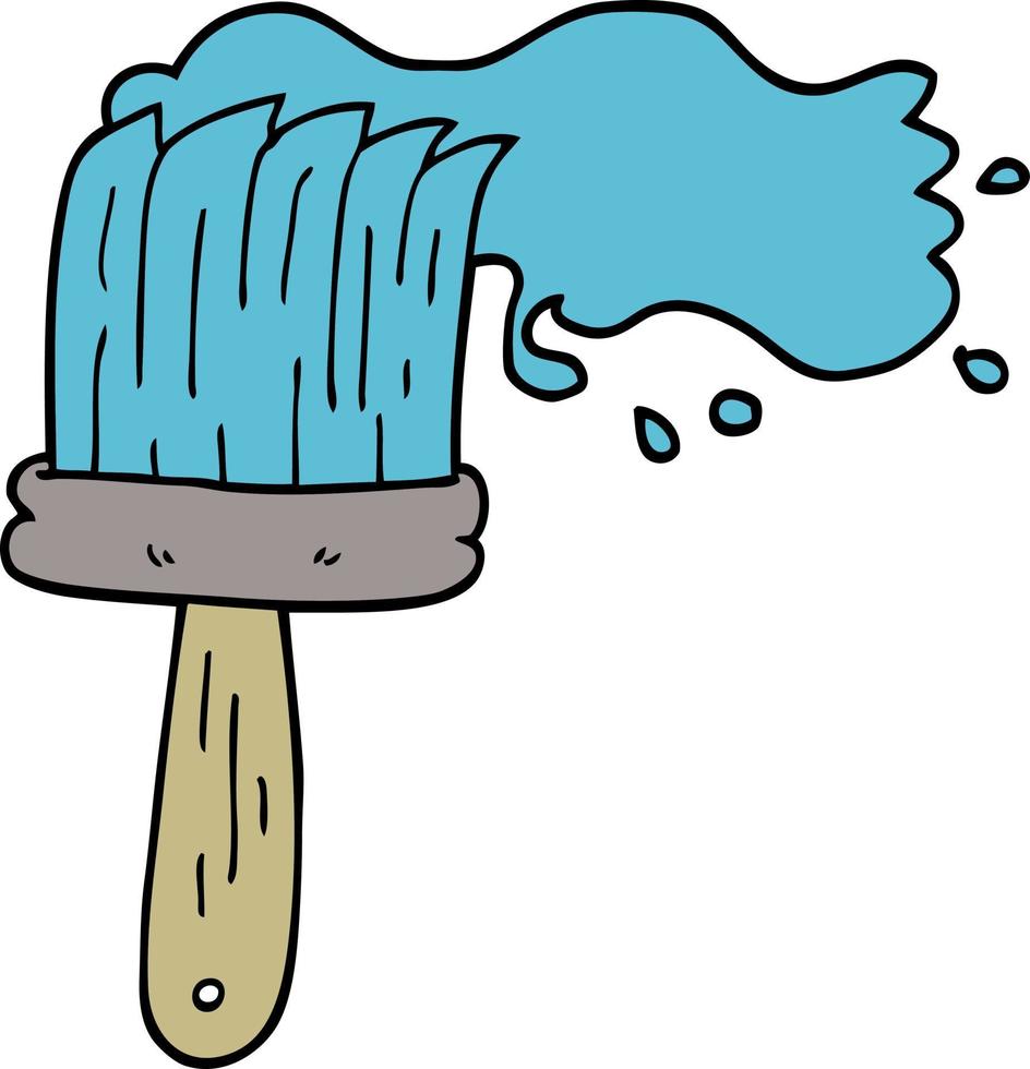 cartoon doodle paint brush vector