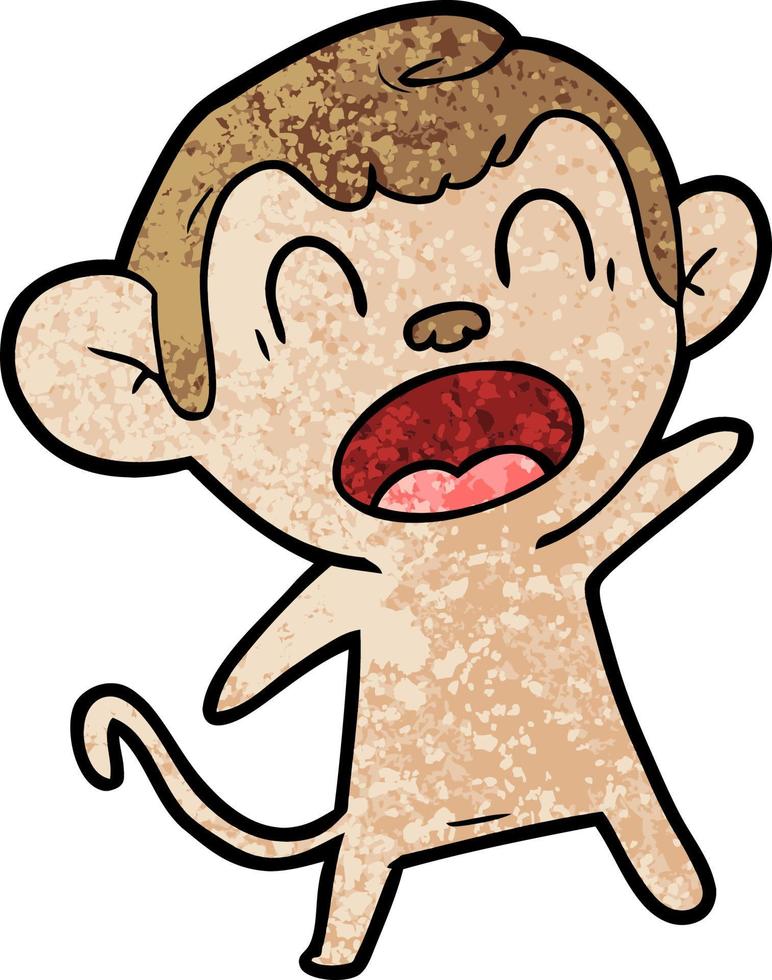 shouting cartoon monkey vector