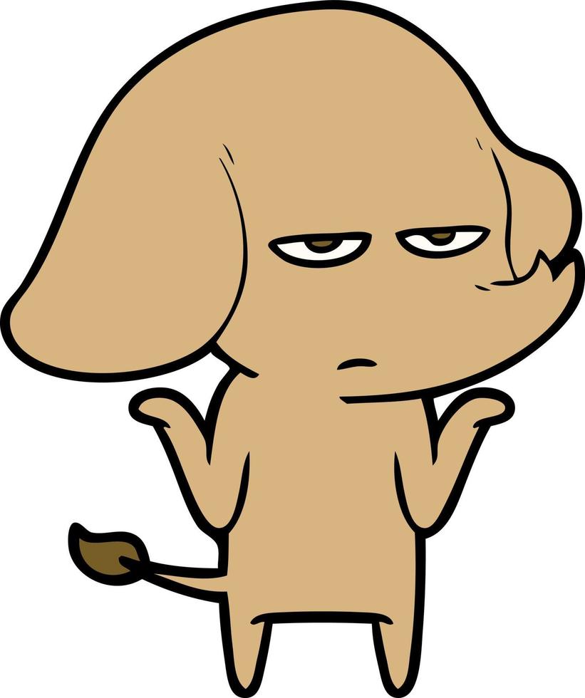 annoyed cartoon elephant vector