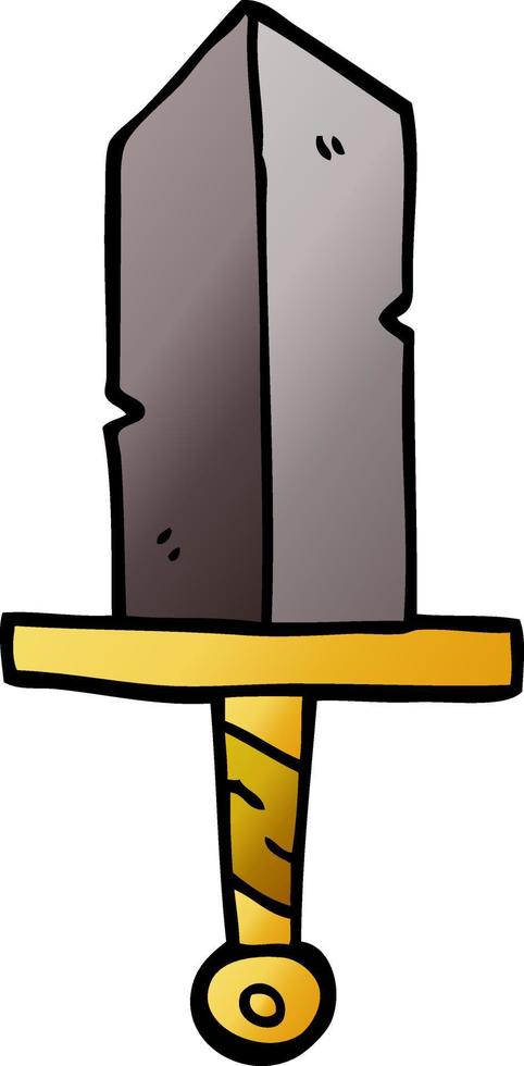 cartoon doodle dagger vector