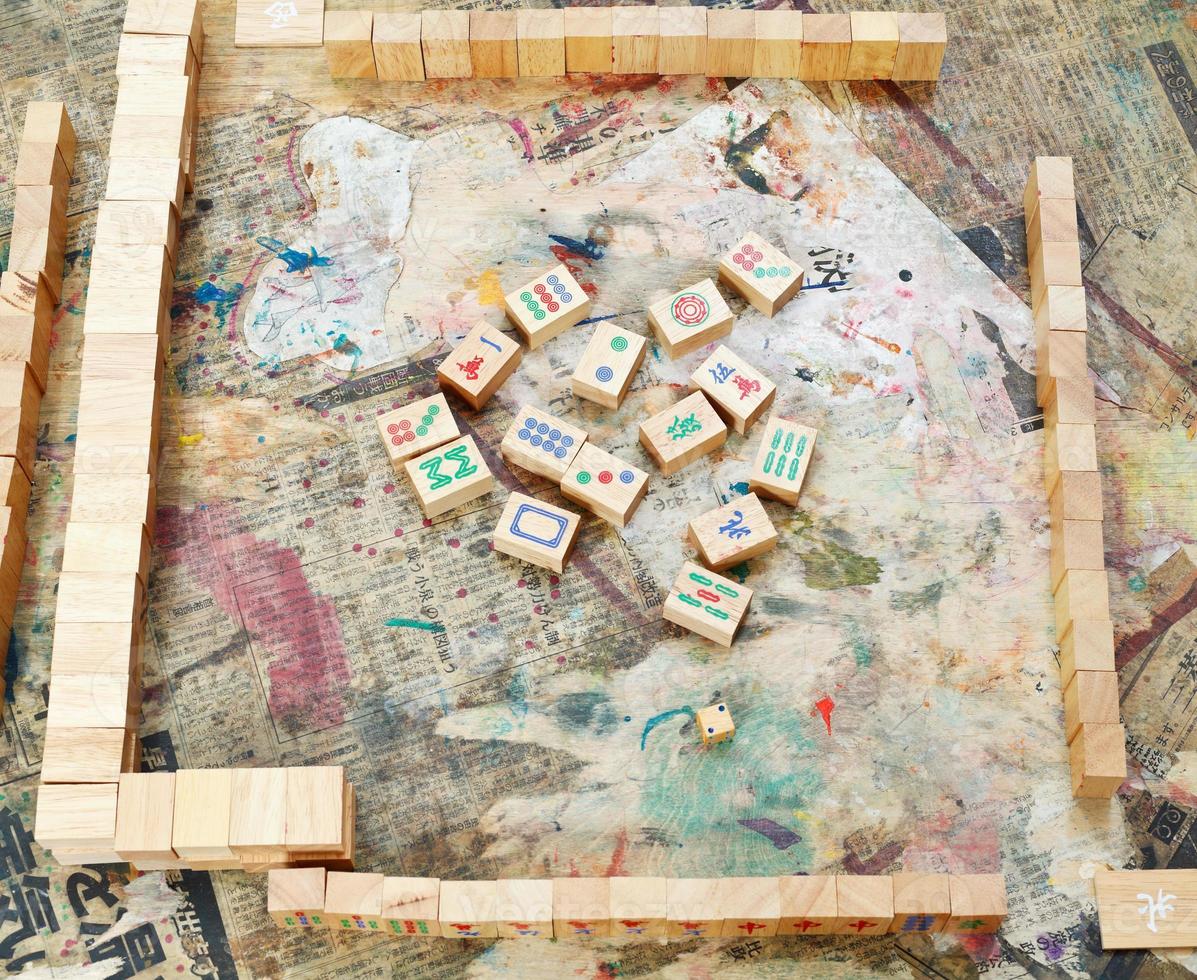 playing field of mahjong desk game photo
