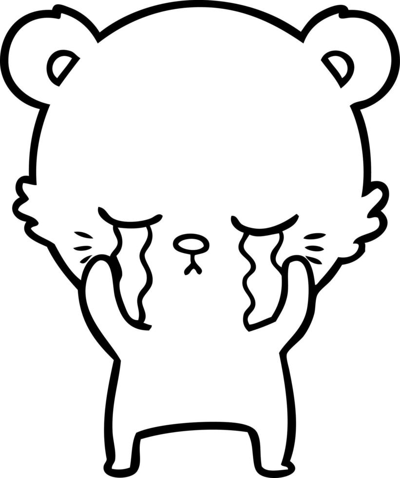 crying cartoon polarbear vector