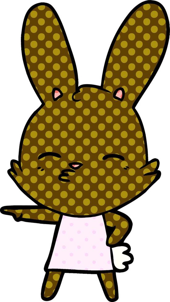 curious bunny cartoon vector