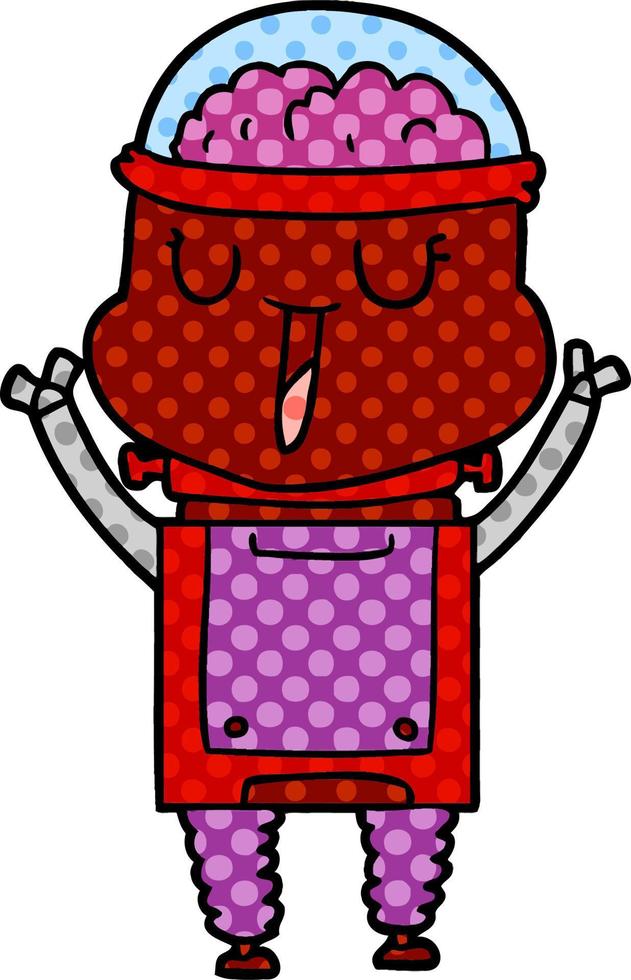 happy cartoon robot vector