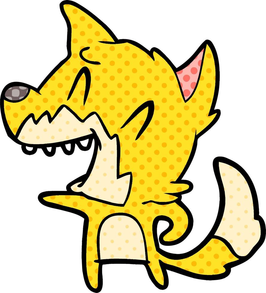 laughing fox cartoon vector