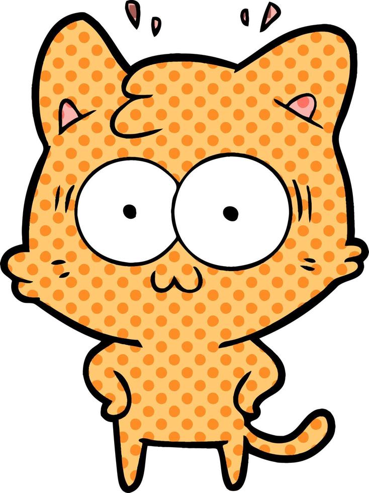 cartoon surprised cat vector