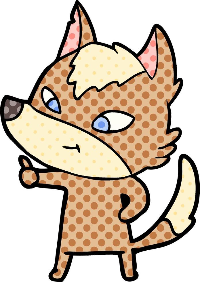 friendly cartoon wolf vector