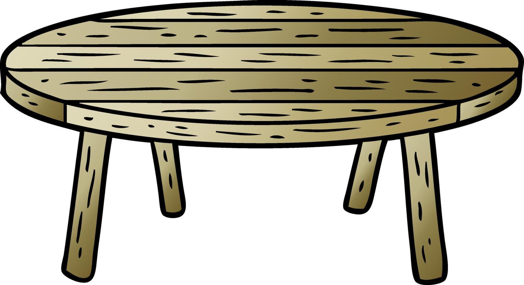 mesa de madera de dibujos animados vector