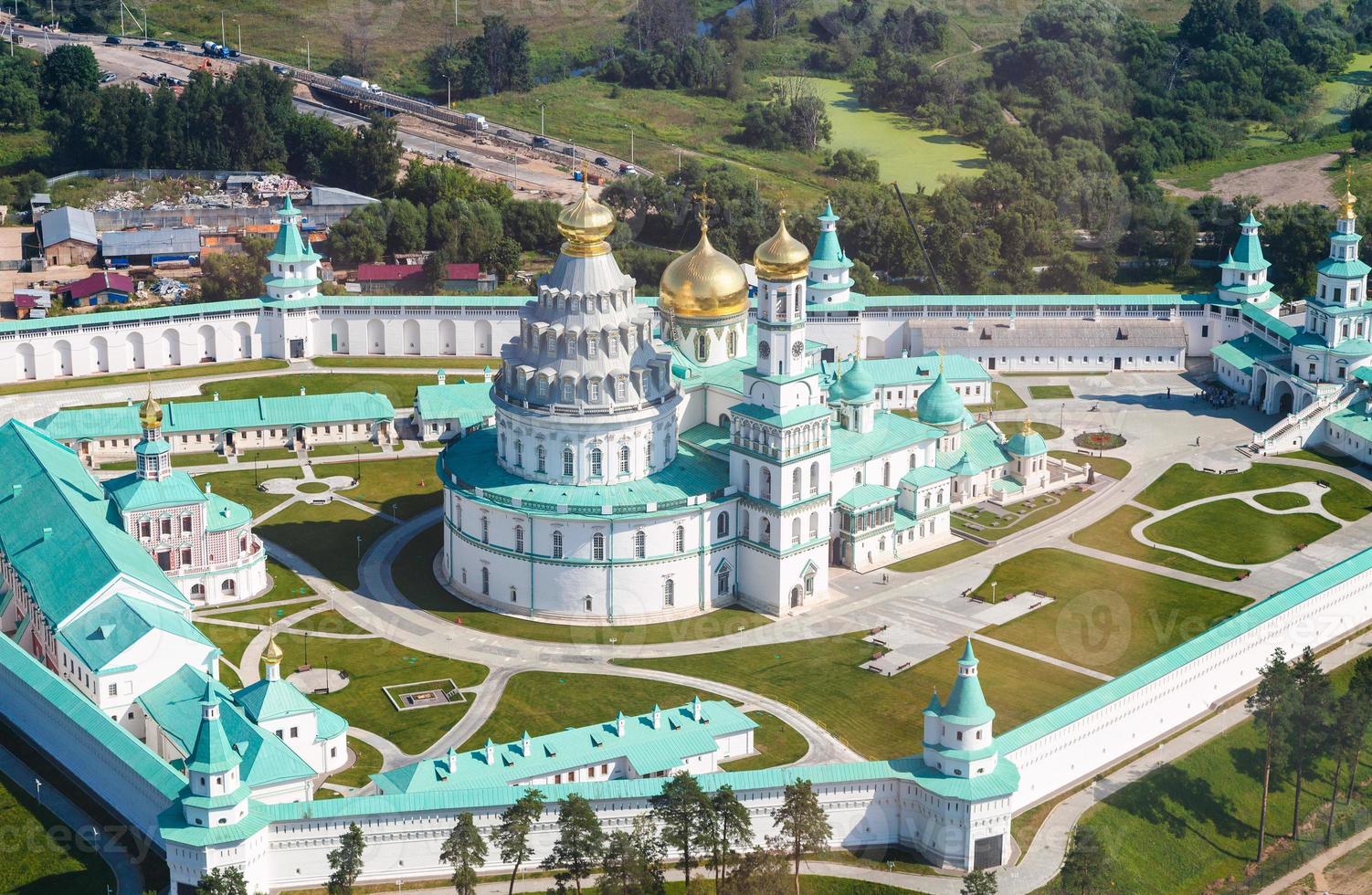 above view of courtyard of New Jerusalem Monastery photo