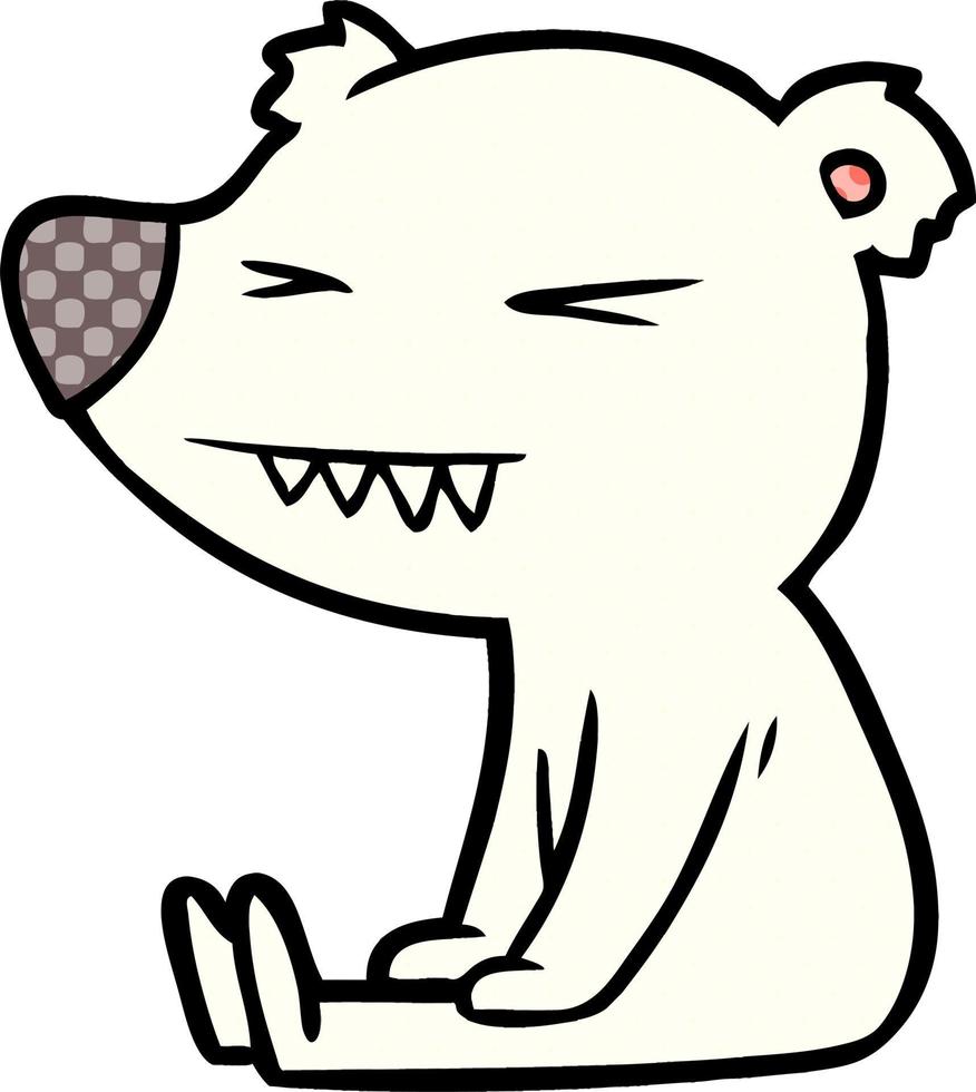 angry polar bear cartoon vector