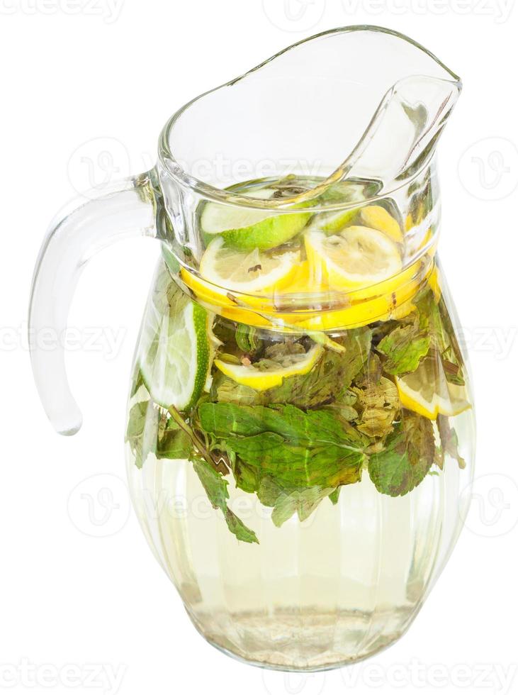 glass pitcher with natural lemonade drink photo