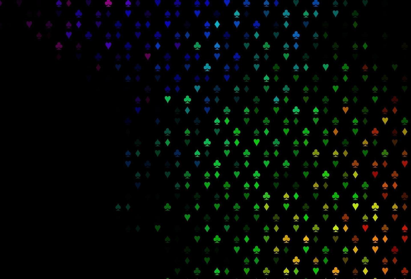Dark Multicolor, Rainbow vector pattern with symbol of cards.