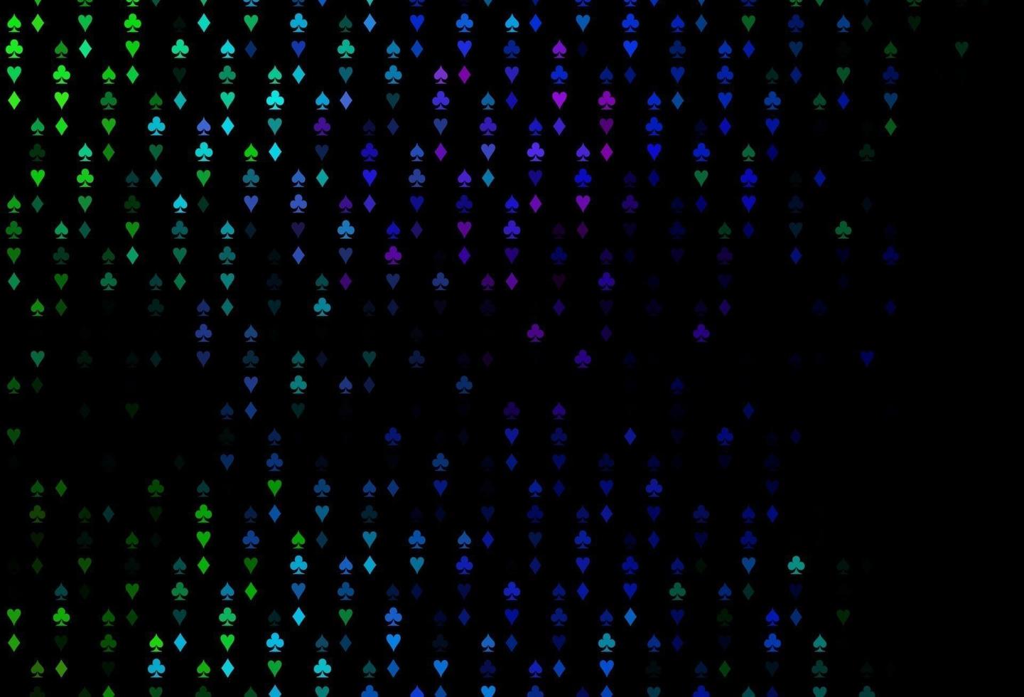 Dark Multicolor, Rainbow vector pattern with symbol of cards.