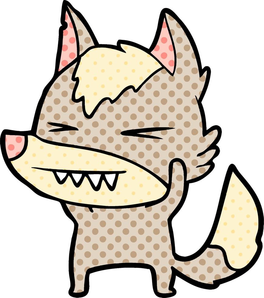 angry wolf cartoon vector