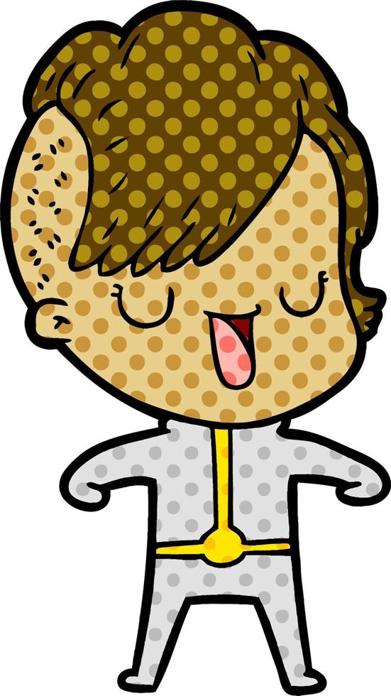 cute cartoon girl with hipster haircut vector