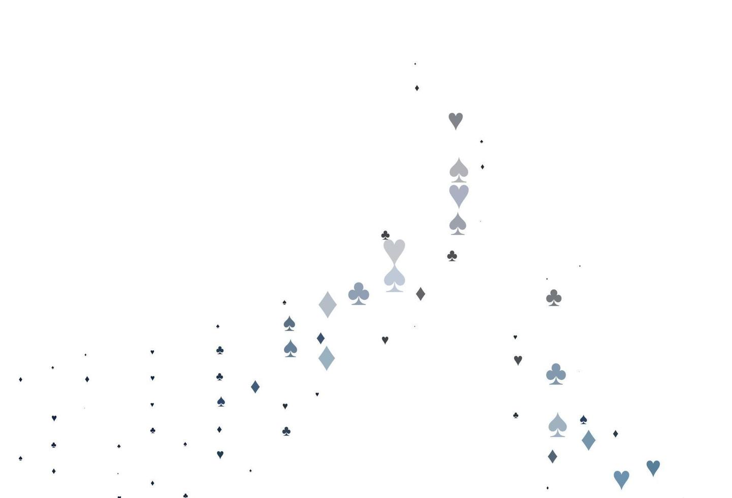 plantilla de vector azul claro con símbolos de póquer.