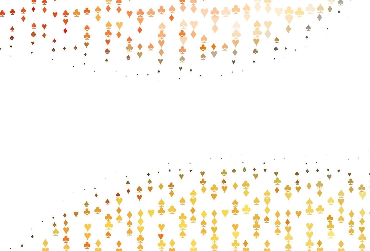 Light Yellow, Orange vector texture with playing cards.