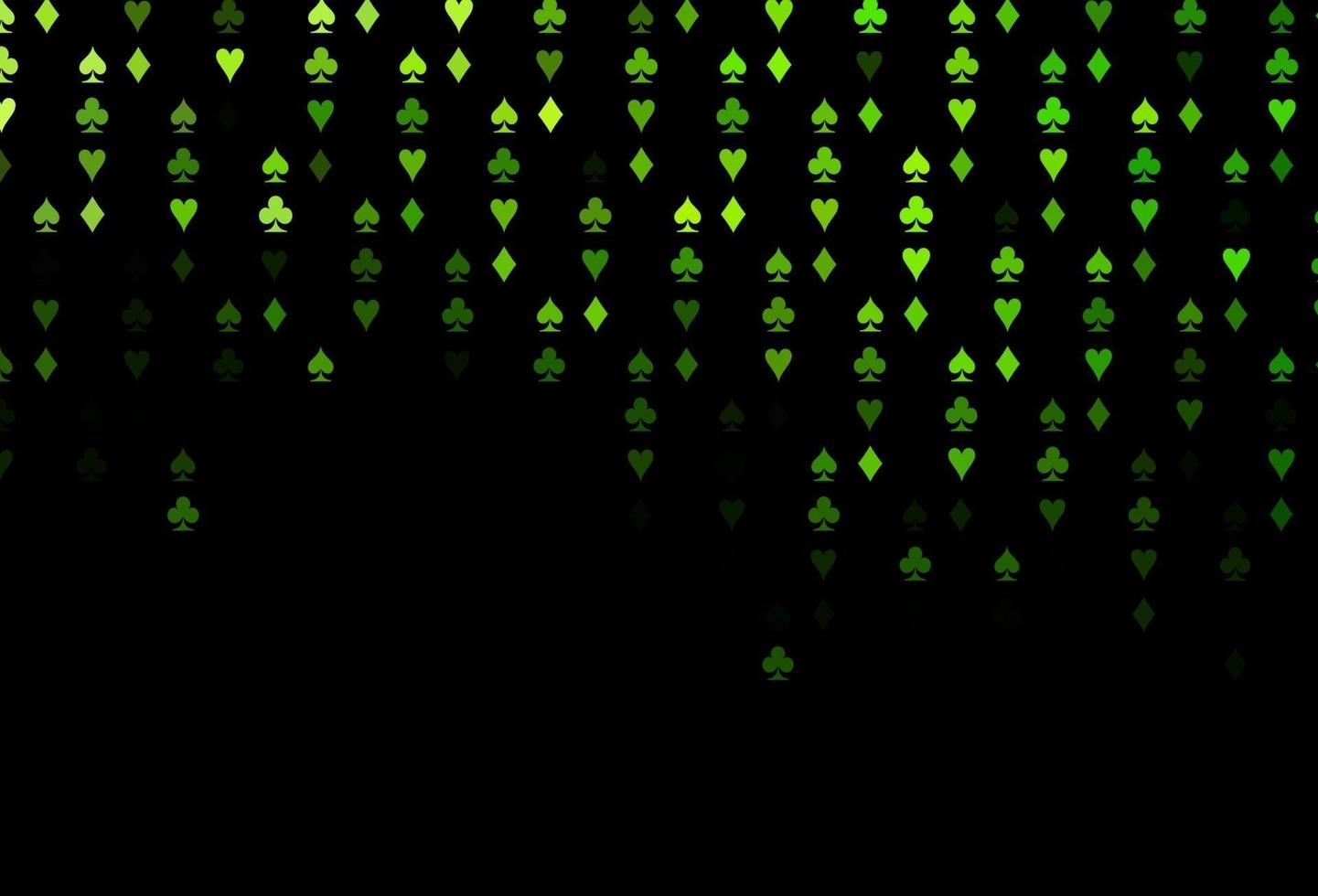 patrón de vector verde oscuro con símbolo de tarjetas.