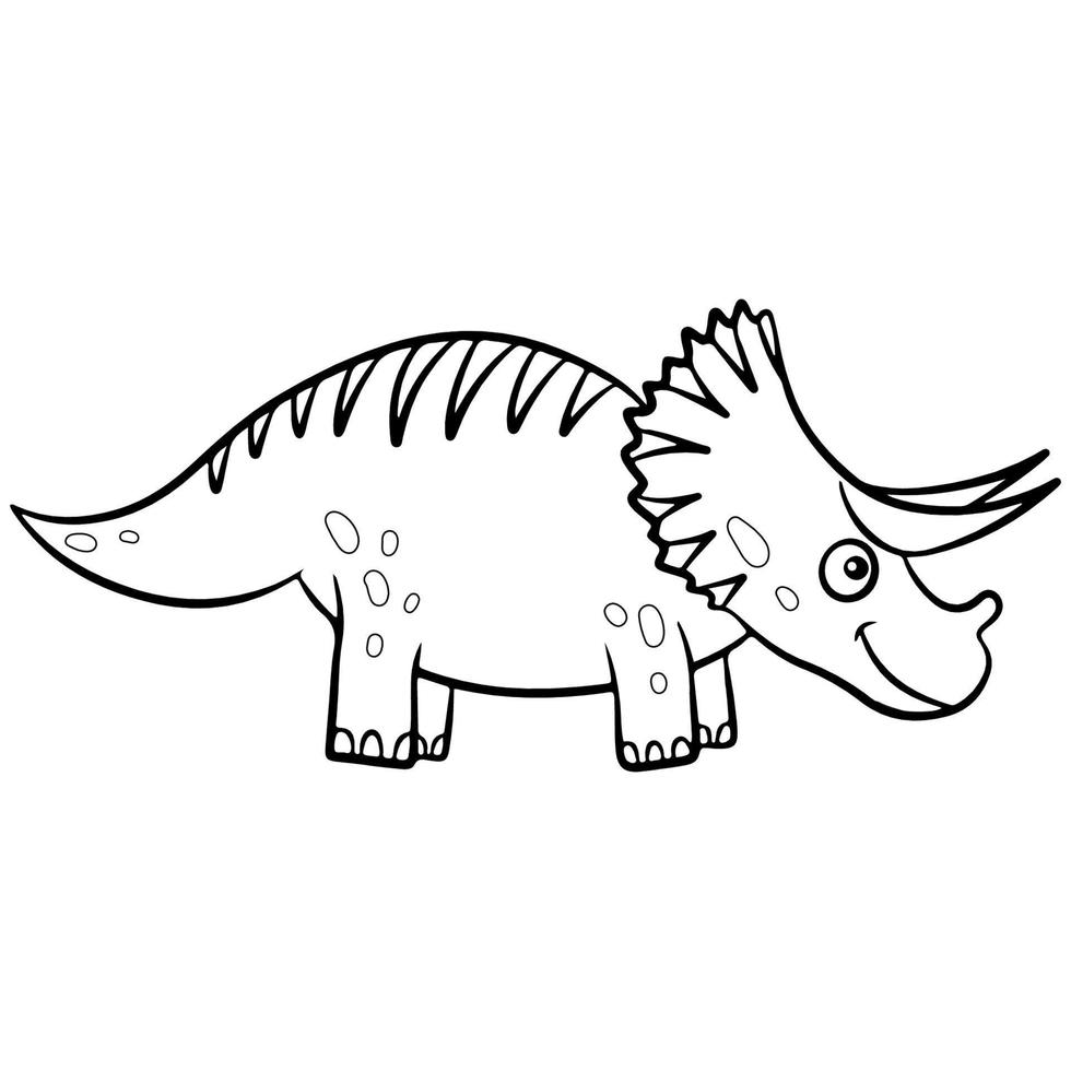 dinosaurio. ilustración vectorial en blanco y negro para colorear. juego educativo para niños. vector, estilo de dibujos animados plana. vector