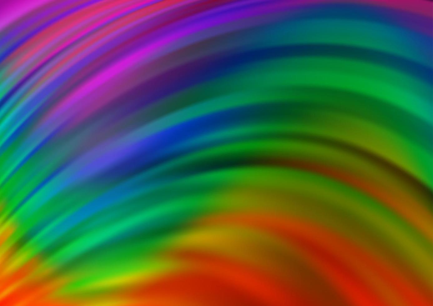 multicolor oscuro, plantilla de vector de arco iris con líneas, óvalos.