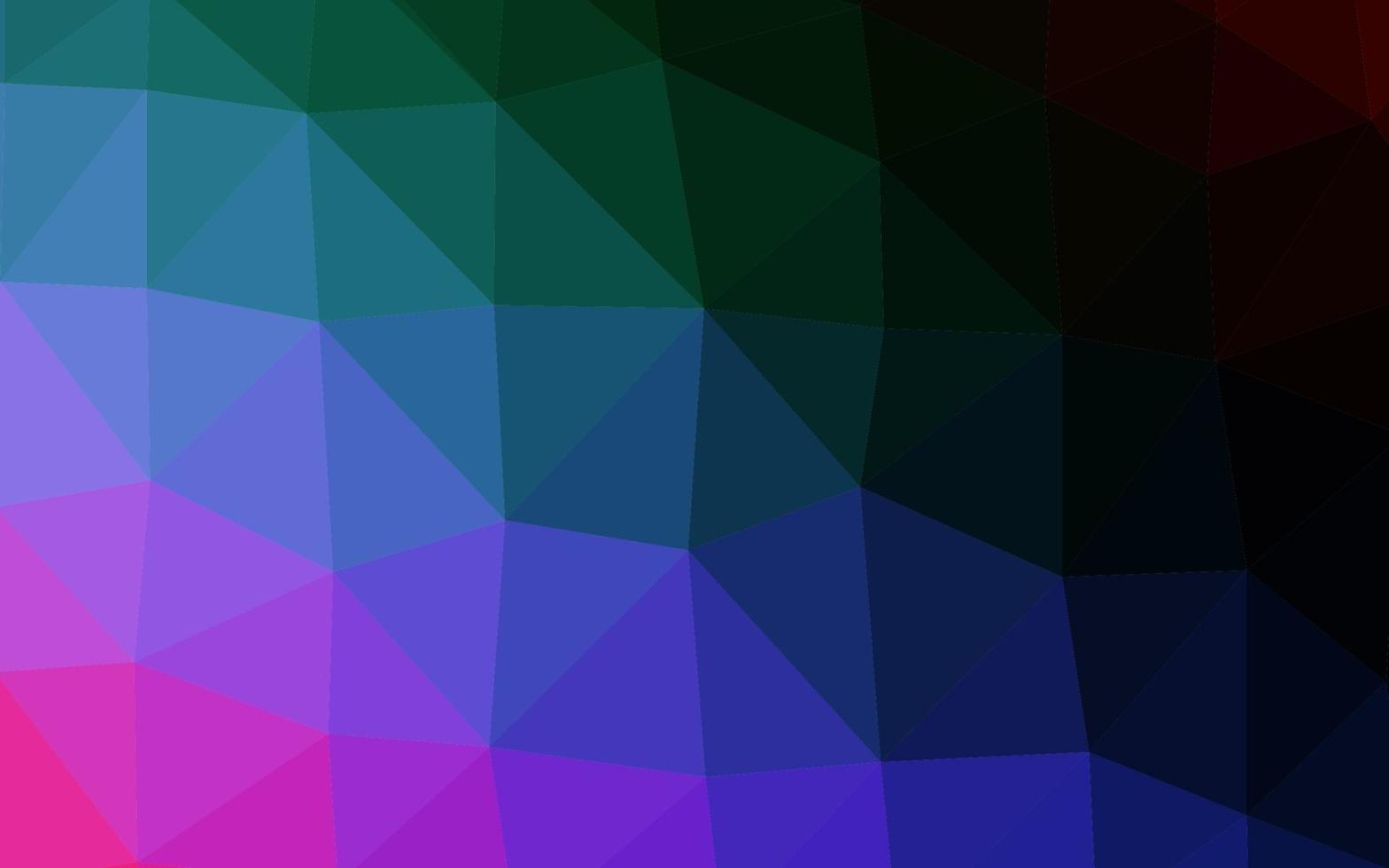 Dark Multicolor, Rainbow vector shining triangular background.