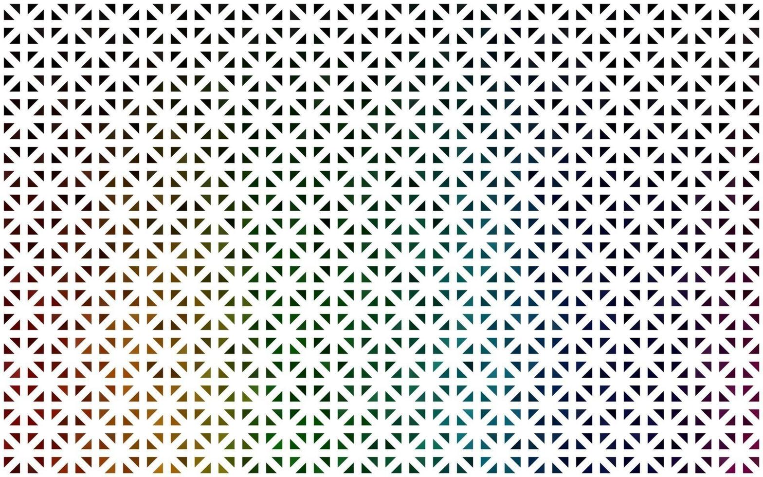 luz multicolor, fondo de vector de arco iris con triángulos.