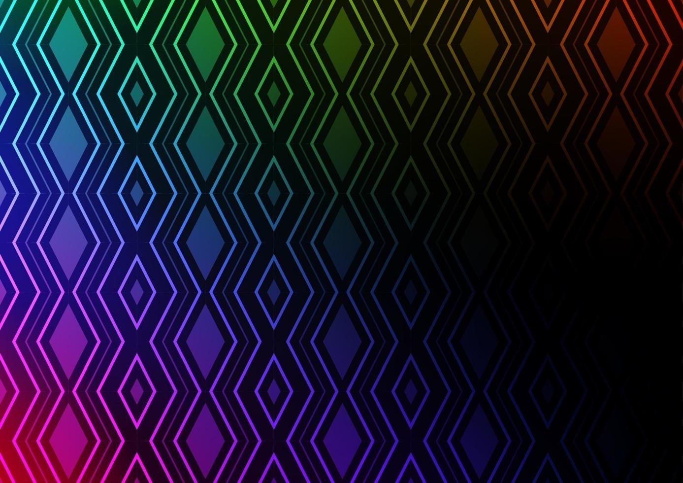 multicolor oscuro, telón de fondo vectorial del arco iris con líneas, cubos. vector