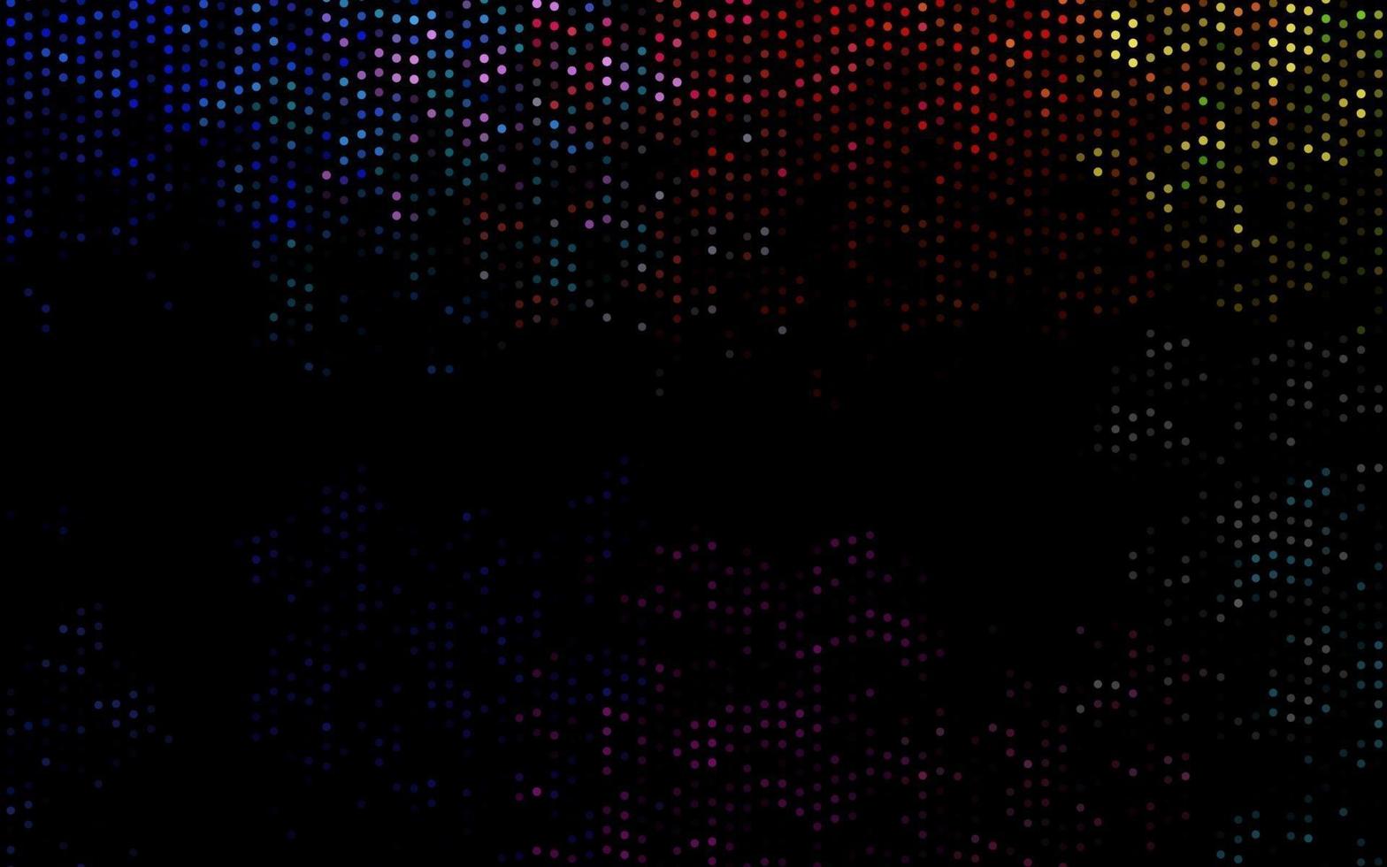 Fondo de vector de arco iris multicolor oscuro con puntos.