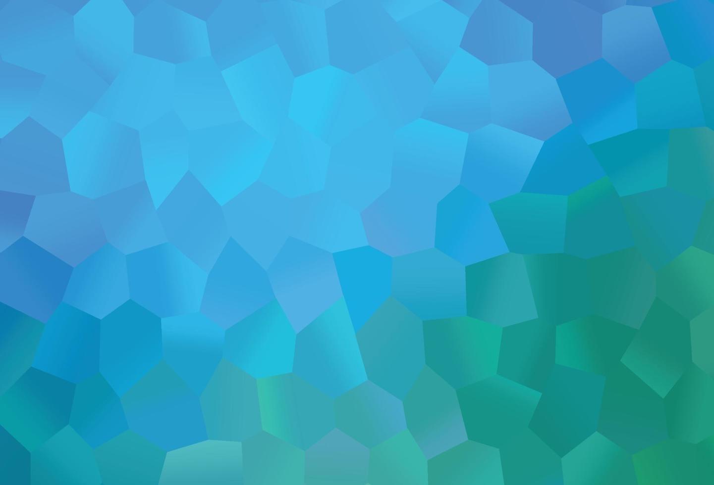 Telón de fondo de vector azul claro, verde con hexágonos.