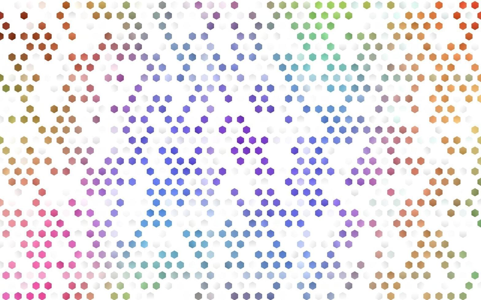 multicolor claro, patrón de vector de arco iris con hexágonos de colores.