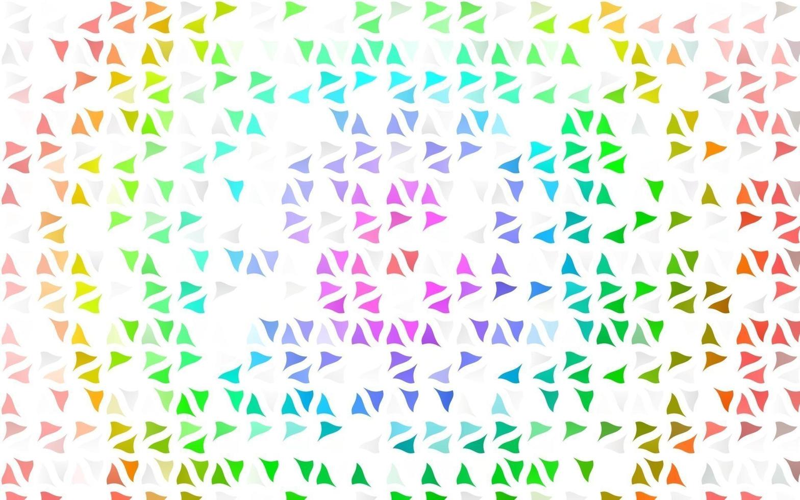 luz multicolor, diseño de vector de arco iris con líneas, triángulos.