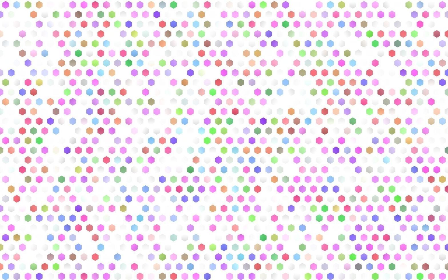 multicolor claro, patrón de vector de arco iris con hexágonos de colores.