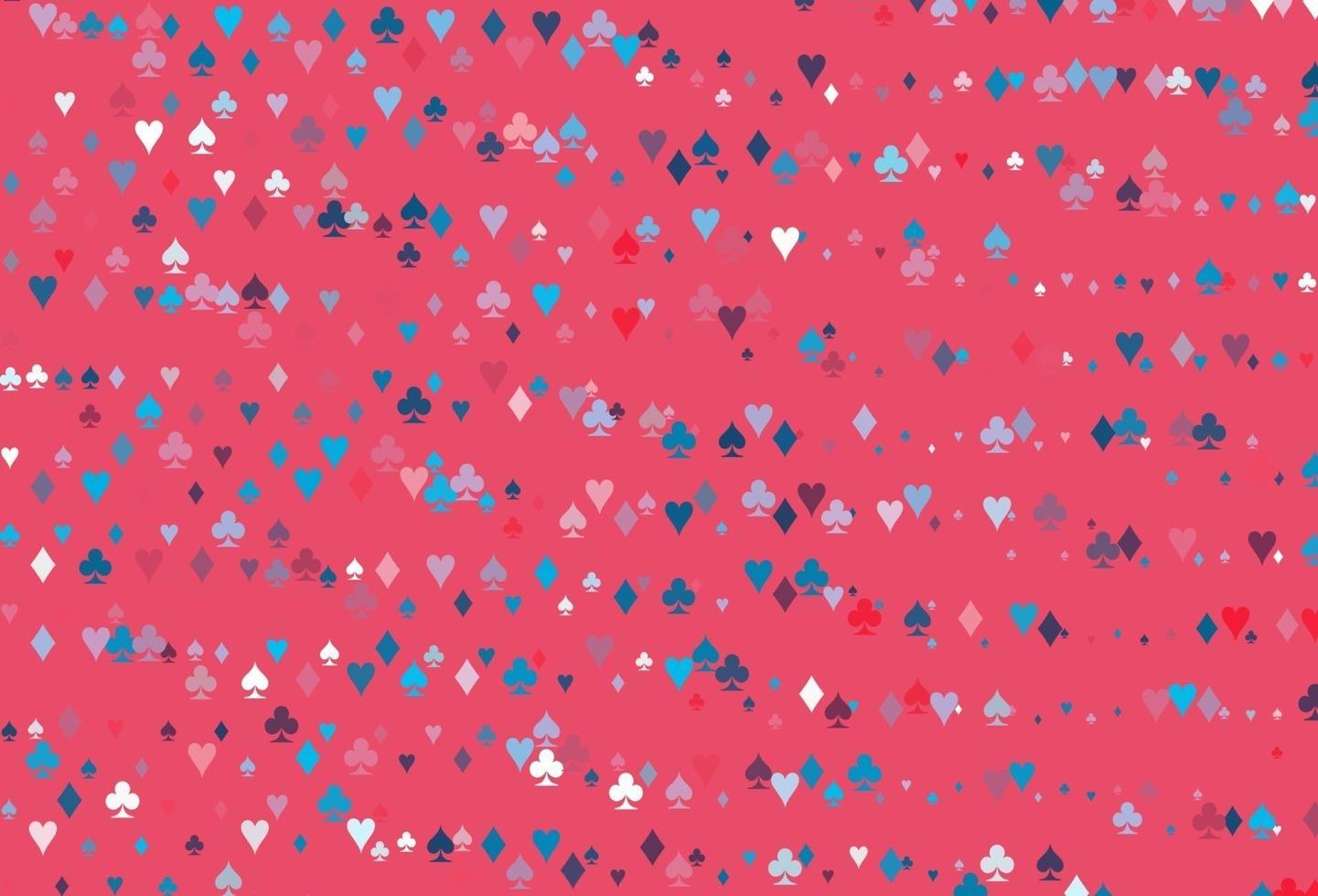 Light Blue, Red vector pattern with symbol of cards.