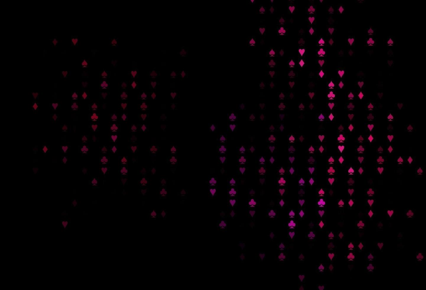 Dark Purple vector background with cards signs.