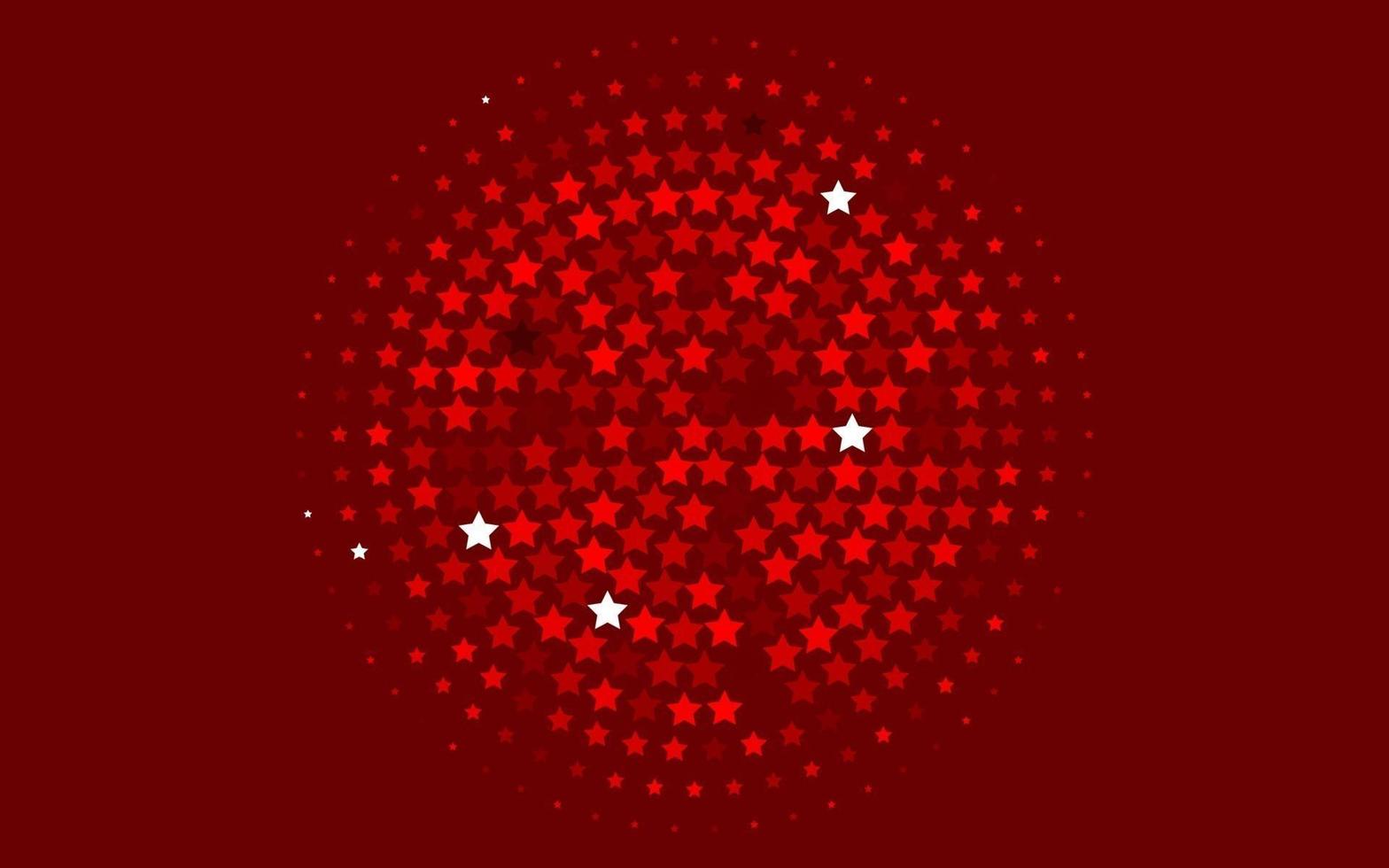 Light Red vector background with colored stars.